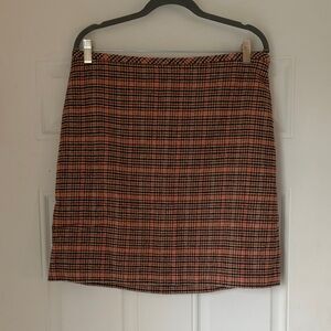 Women Talbots Red/black Plaid Striped Wool Blend Lined A-line Skirt